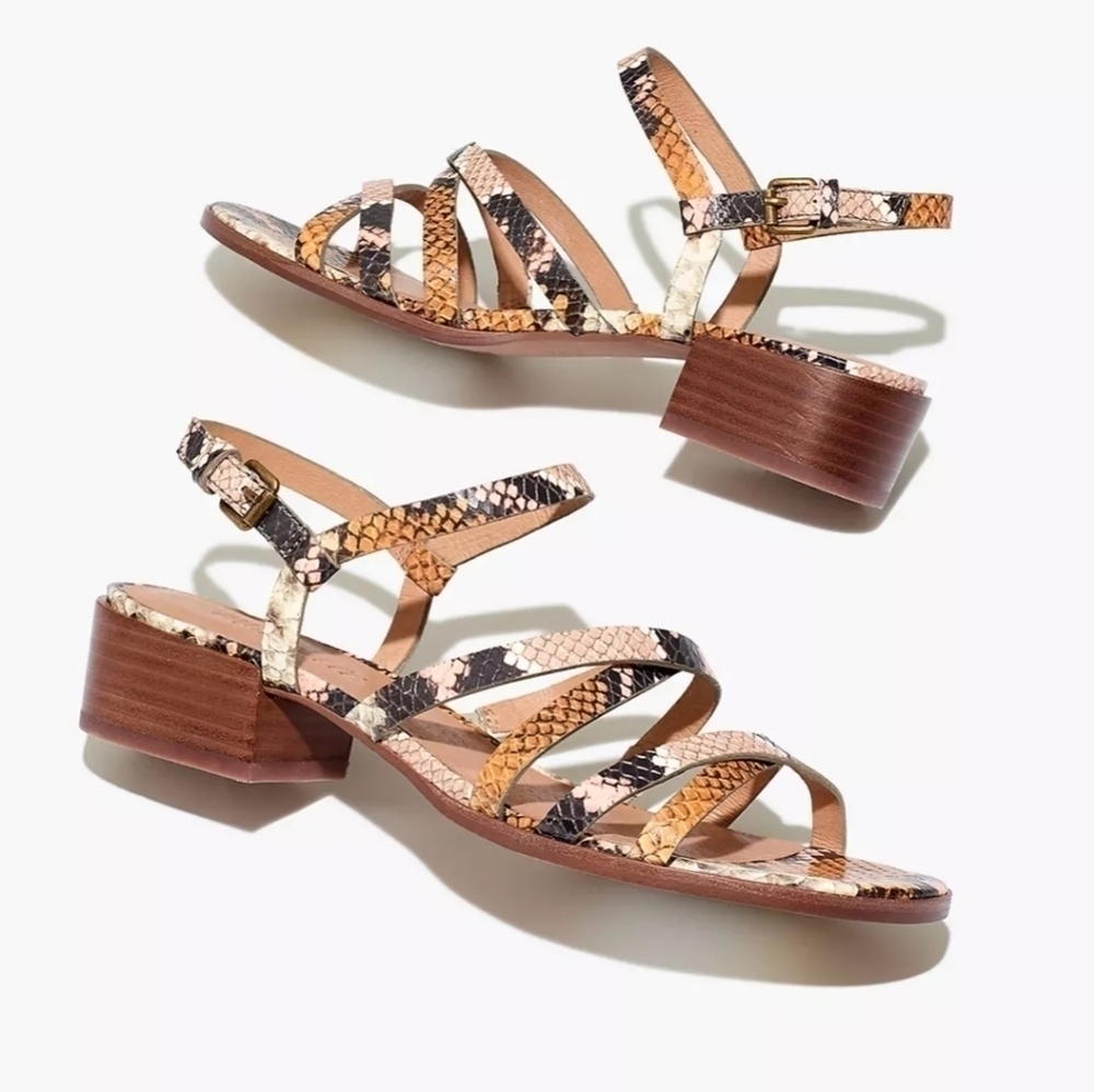 Madewell The lori sandals in snake Embossed leather